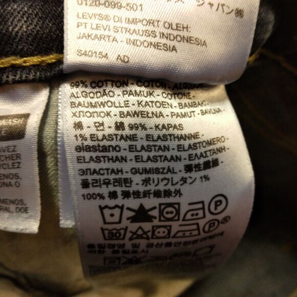 Levi's 510 skinny jeans mens 31x30 blue distressed denim stretch dark wash - Picture 9 of 11